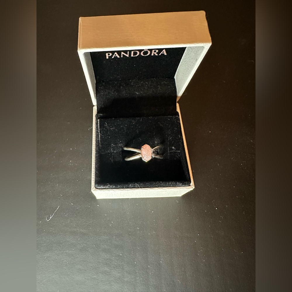 Kendra Scott Emilie Silver Double Band Ring in Rose Drusy